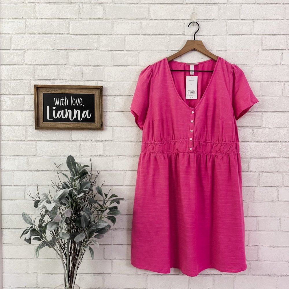 ISABEL MATERNITY by Ingrid & Isabel Pink Short Sleeve Dress w/ Pockets